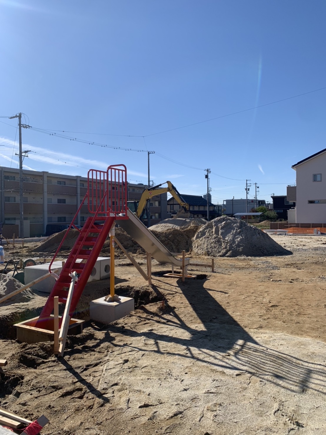 公園の基礎工事